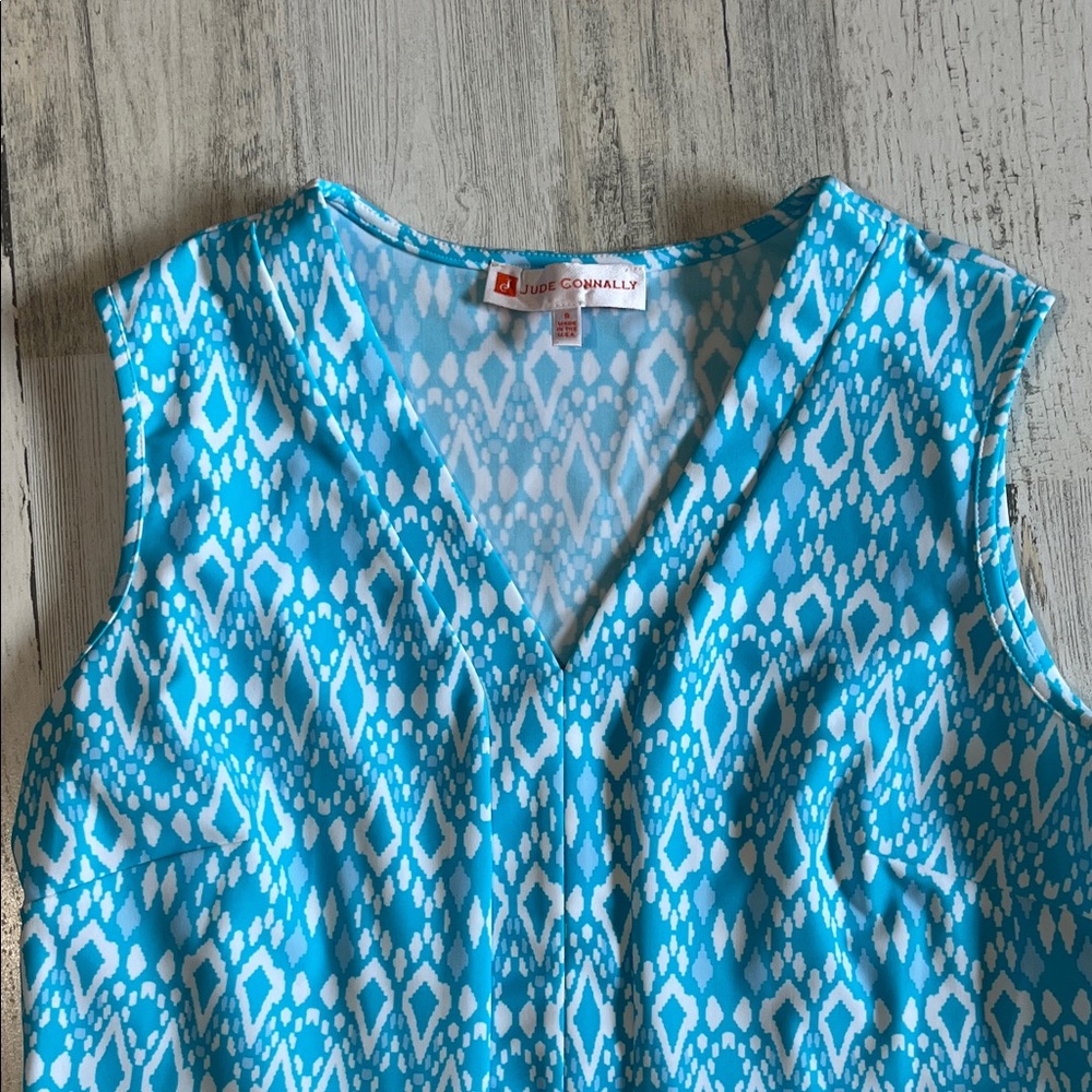 Jude Connally Blue and White Patterned Casual Dress - Picture 4 of 9